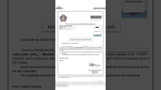 ‍️ Maharashtra Police Verification Certificate  #maharashtra #policeverification #mobile #PCC