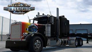 DOM’s Diesel Peterbilt 379 | American truck Simulator Hauling A Concrete Barrier Washington Map.