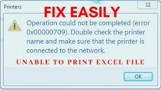 How to fix Operation Could Not be Completed Error 0×00000709 in hindi