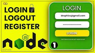 Node.Js Login and Registration with Database | Login, Logout and User Authentication | 1/2 |