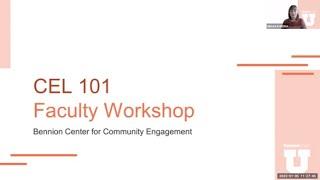 CEL 101 Faculty Workshop