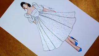 how to draw and decorate a dress with duct tape very easy step by step 2