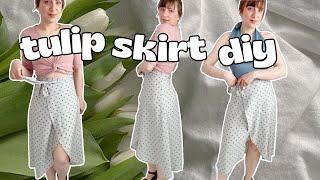 Wrap Skirt Cutting and Stitching | Easy Tulip Skirt Tutorial + Free Sewing Pattern (8 Sizes)