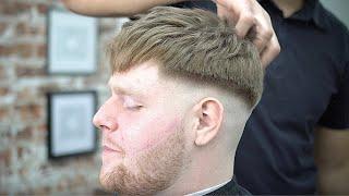 Skin Fade With Texture Top Beard Line Barber Tutorial