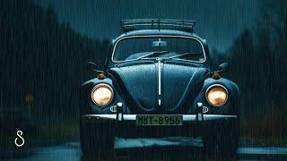 Heavy Rain On VW Bug Car ️ Black Screen | 12 Hours | Sleep In Series