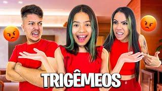 PASSAMOS UM DIA INTEIRO COMO TRIGÊMEOS *discutimos?