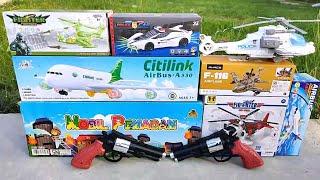 UNBOXING PESAWAT:Helikopter, Malaysia Airline,Airbus Citilink,Jet Aircraft,Police Car,Big Fire Truck