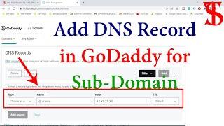 How to add DNS Records in GoDaddy for Sub-Domain || Hindi || 2023