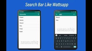 Search Bar option on toolbar/action bar like wattsapp| Android App Development video#17