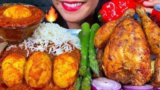 ASMR WHOLE ROAST CHICKEN, SPICY EGG CURRY, RICE MUKBANG MASSIVE Eating Sounds