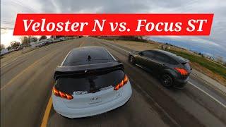 Veloster N vs. Focus ST Roll And Drag Race