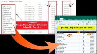 Excel VBA Code to Get All Image Name, Dimensions, Image Size in Excel in Bulk by a Single Click
