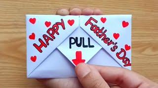 DIY - SURPRISE MESSAGE CARD FOR FATHER'S DAY | Pull Tab Origami Envelope Card | Father's Day Card