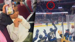 4-Year-Old Meets Man Who Blocked Hockey Puck From Hitting Him