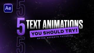 5 Creative Text Animation in After Effects for Freshers!