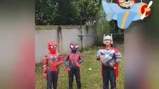 Triplets In Action - Superheroes