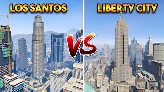 GTA 5 VS GTA 4 : LOS SANTOS VS LIBERTY CITY (SIMILAR MAP LOACTIONS)