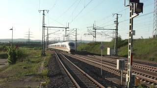 ICE High Speed Train passes Limburg with 300 km/h