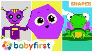 Shapes School | Educational Videos for kids | Learning Shapes | Frog | Robot  & More | BabyFirst TV