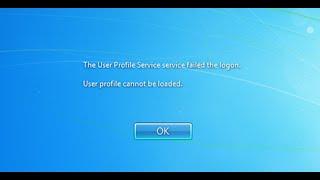 User Profile Service Failed To Logon Windows 7 Fix Tutorial