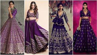 Purple color lehenga design / Bridal purple lehenga design- Crazy about Fashion.