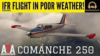 A2A Comanche + TDS GTNxi Poor Weather Salzburg-Innsbruck SayIntentions.AI Microsoft Flight Simulator