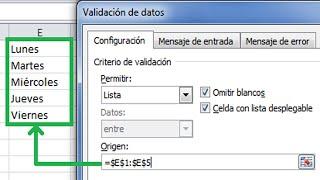 Como usar la validación de datos y crear listas desplegables en Excel