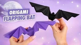 Origami Paper Flapping Bat | How to make paper bat for Halloween