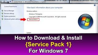 How to Fix Service Pack 1 Problem in Windows 7 - Download & Install Service Pack 1 For Windows 7