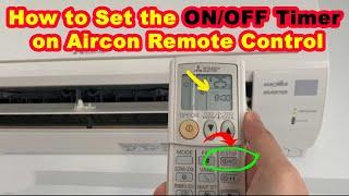 How to Set ON/OFF Timer in Air Conditioner Remote Control Mitsubishi