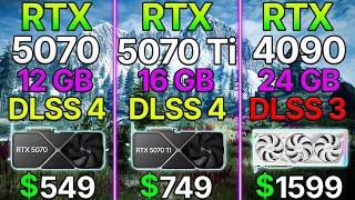 RTX 5070 + DLSS 4 vs RTX 5070 Ti vs RTX 4090 + DLSS 3 | Test in 11 Games | 4K