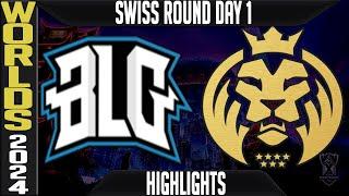 BLG vs MDK Highlights | LoL Worlds 2024 Swiss Stage Day 1 | Bilibili Gaming vs Mad Lions KOI