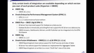 OBIEE Versions and Related Integration: Performance Architects How To