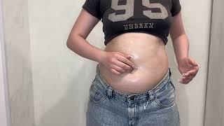 Chugging 2L of water and lotioning my belly | Preview