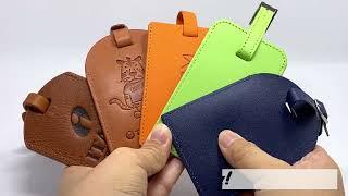 Bulk Custom Logo Leather Luggage Tag Straps & Leather Suitcase Labels