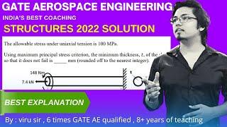 Aircraft structure 2022 solution GATE Aerospace Engineering | concept library Aerospace coaching