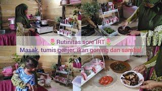 Rutinitas sore IRT || masak menu makan malam, tumis genjer, ikan goreng dan sambal mentah