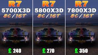 Ryzen 7 5700X3D Vs Ryzen 7 5800X3D Vs Ryzen 7 7800X3D | DLSS | RT | Test In 8 Games!