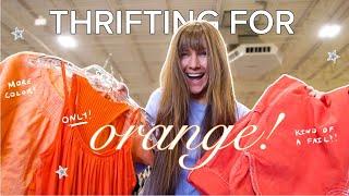 come thrift with me for ORANGE  thrifting my pinterest inspo + an unexpected find...