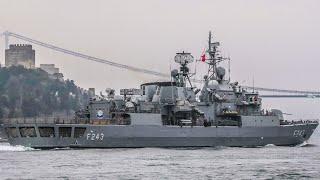 Turkish Navy Yavuz-Class Frigate TCG YILDIRIM passes Istanbul strait toward Black Sea - Mar 02, 2024