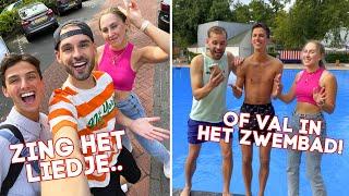 Zing het liedje of val in het zwembad!  Wie gaat er winnen? @GewoonThomas @jaseyharders