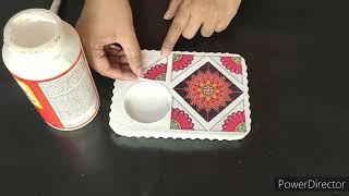 How to Mosaic Decoupage [DIY Tea Light Decoupage]