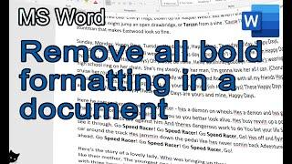 Quickly remove all bold formatting in your Word document (or any other formatting).