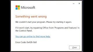 How To Fix Microsoft Office Error Code 0x426 0x0