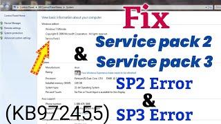How To Fix Service Pack 2 Error || How to install Service Pack 2 & 3 for Windows 7 32bit & 64 Bit 
