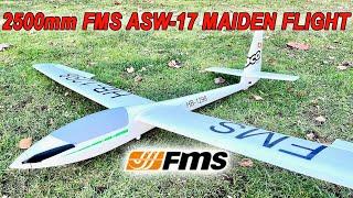 2500mm FMS ASW-17 Motor Glider MAIDEN FLIGHT REVIEW  @fmsmodelRC