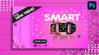 How to make smart watch brochure design in Adobe Photoshop Cc 2021 With Lets design Together