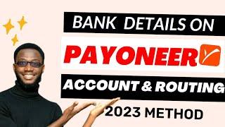 How to find your BANK DETAILS  on PAYONEER | Find Payoneer account Number & Routing Number (2023)