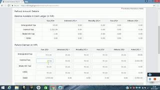 Live Demo of GST Refund of excess amount in Cash Ledger