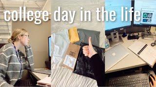 college vlog: balancing online classes/working full-time during a pandemic + unboxing packages